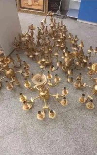فروش و خریدار لوستر برنزی اینه شمعدان