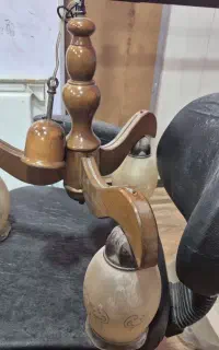 لوستر ۳ شاخ چوبی