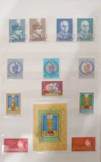 آلبوم تمبر نفیس شاهی و ست تمبر نقره گلدکوئست