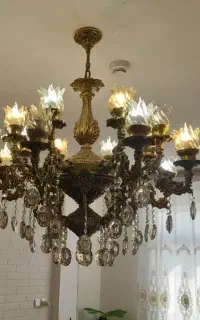 لوستر برنجی ۸ شاخه دوبل