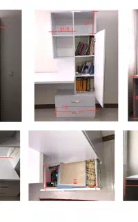 میز تحریر و قفسه کتابخانه