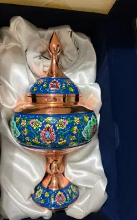 آجیل خوری مس با پرداخت با جعبه نفیس جیر ارتفاع ۳۲