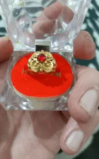 طلای 21 با نگین یاقوت کشمیری