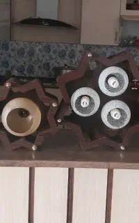 لوستر شیشه و چوب در حد نو