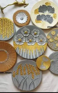 دیوارکوب های سفالی دستساز طلاکوب شده