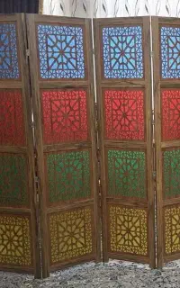 پاراوان پارتیشن سنتی چوبی (طلق رنگی) ، زیر قیمت