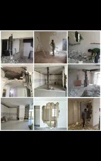 بازسازی ساختمان تخریب برداشتن ستون آهن و تقویت سقف