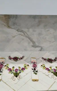 سرویس آشپزخانه تزیینی رباندوزی وجواهردوزی عروس