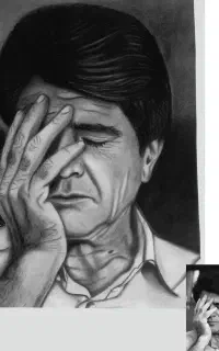 نقاشی چهره سیاه قلم