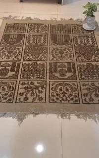 قالیچه خشتی بختیار دستبافت (فرش/ پشتی)