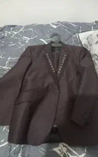 سلام دودست کت وشلوار عنابی ومشکی برا ۱۰ تا ۱۲ سال