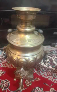 سماور ذغالی و آفتابه مسی