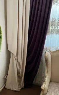 ۴ عدد پنل والون دکوری پرده بنفش و کرم