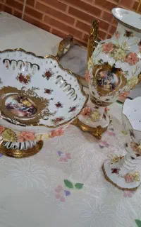 سه تیگه دکوری چینی گل برجسته خوشرنگ