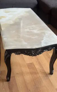 میز منبت کاری دست با سنگ مرمر