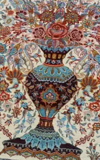 ذرع و چارک قالیچه 80در120نقشه گل و گلدان افشان