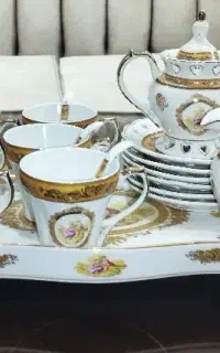 سرویس چینی چای خوری شش نفره  طرح لیلی و‌مجنون