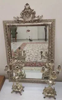 آینه و شمعدان شیک و سالم