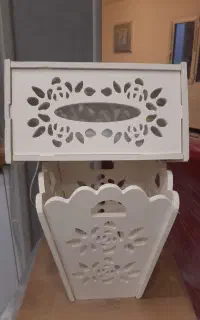سطل و جا دستمال کاغذی چوبی