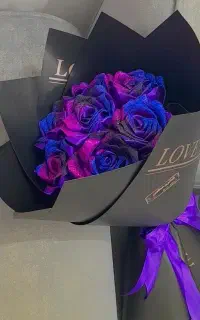 دسته و باکس گل روبانی