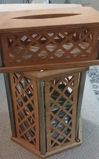 سطل وجا دستمال کاغذی چوبی