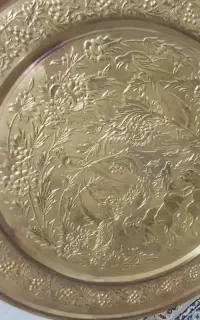 سینی مسی با روکش برنجی قدیمی
