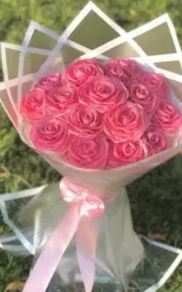 دسته گل روبانی