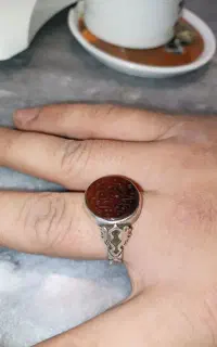 انگشتر نقره عقیق یمنی خطدار خوش قیمت