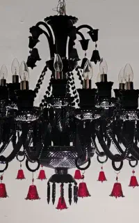 لوستربلور باکارات۲۴شعله حالت دو طبقه مشکی کریستالی