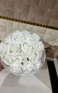 دسته گل عروس گیفت شمع گل ربانی