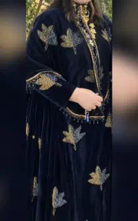 لباس محلی مخمل سورمه ای