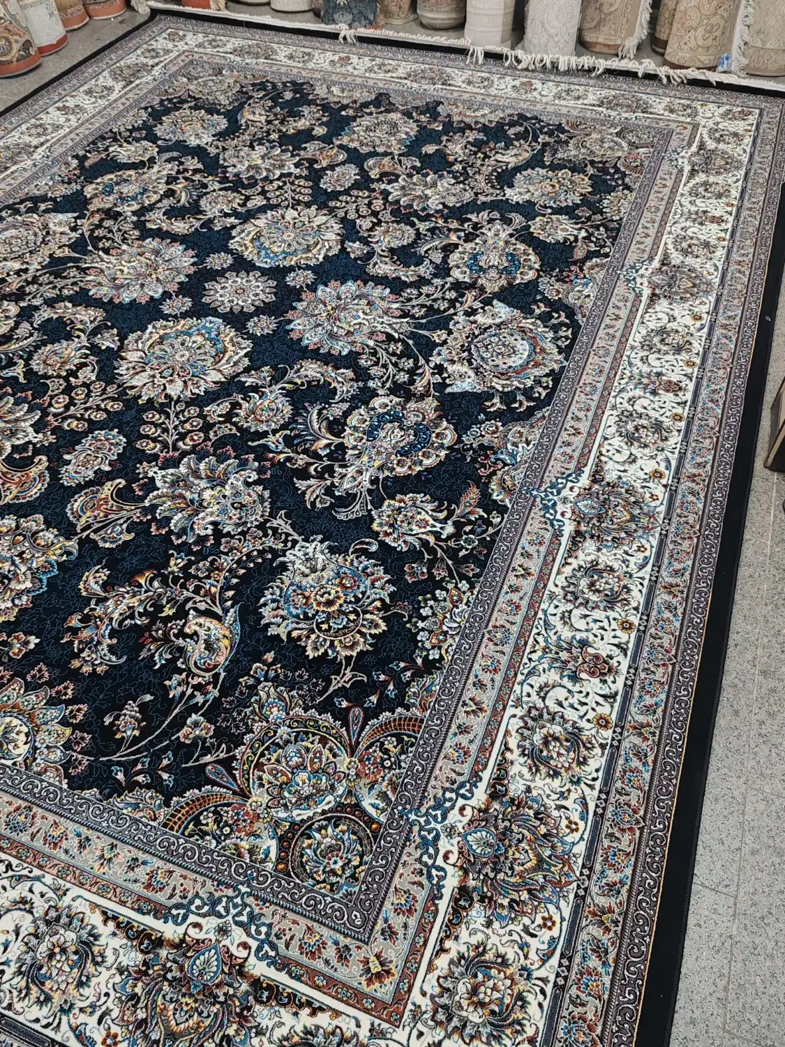 2تخته 12متری افشان یاشار سورمه ای نو|فرش|قم, نیروگاه|دیوار