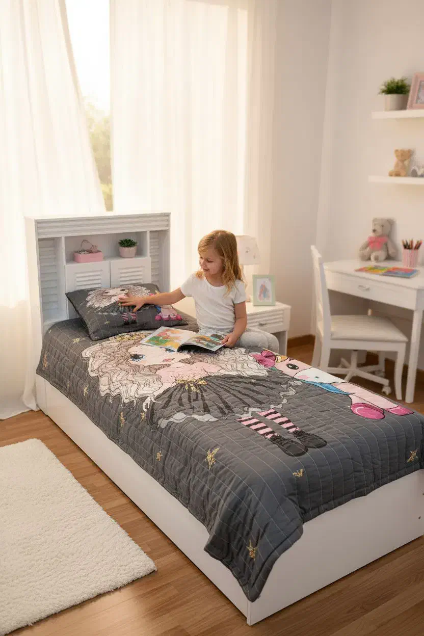 تخت ۱ نفره وکیوم، لمسه، روتختی|تخت و سرویس خواب|بندر دیر, |دیوار