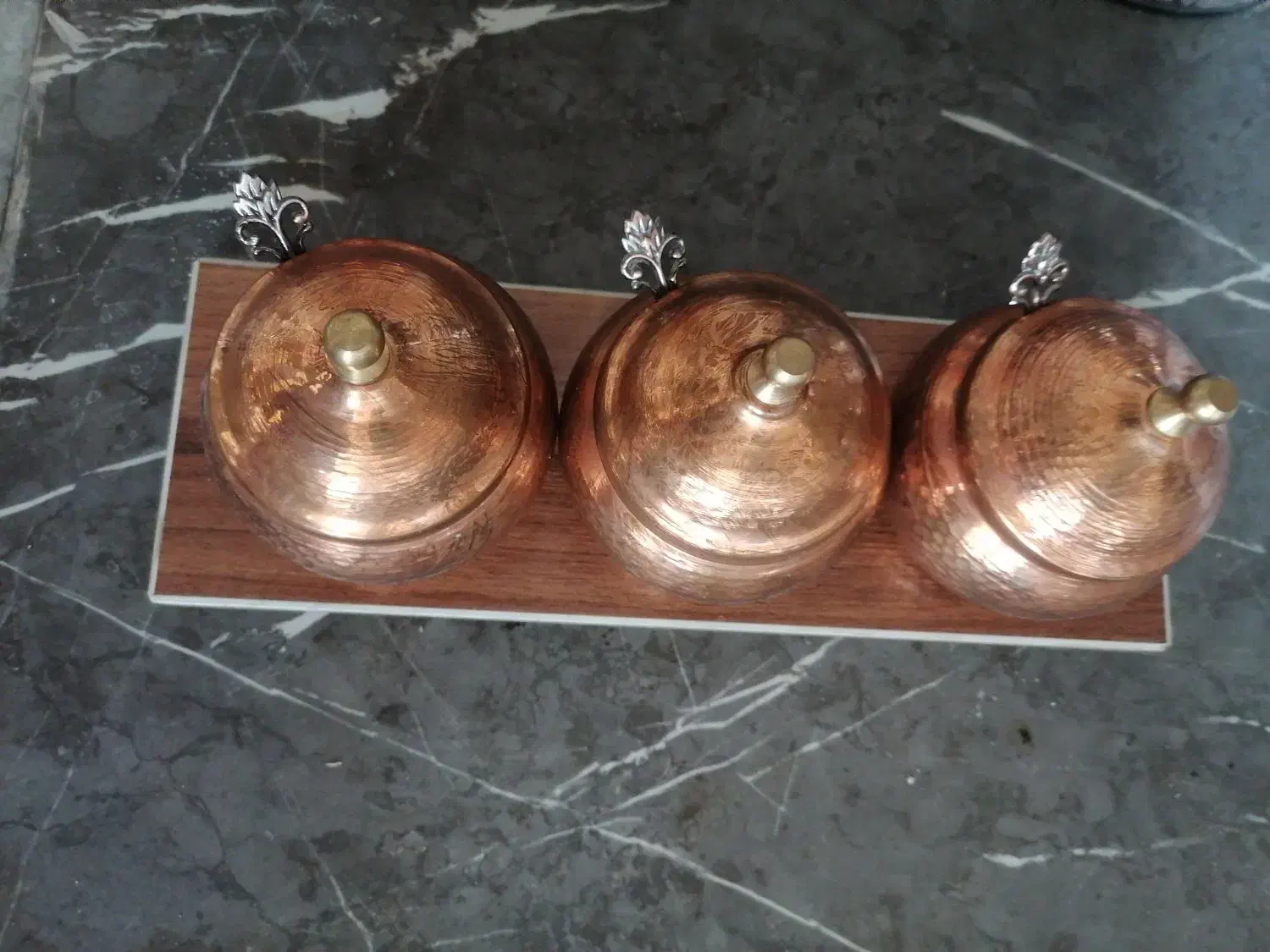 جا ادویه ای 3تکه مسی|ظروف نگهدارنده، پلاستیکی، یکبارمصرف|شیراز, سلطان آباد|دیوار