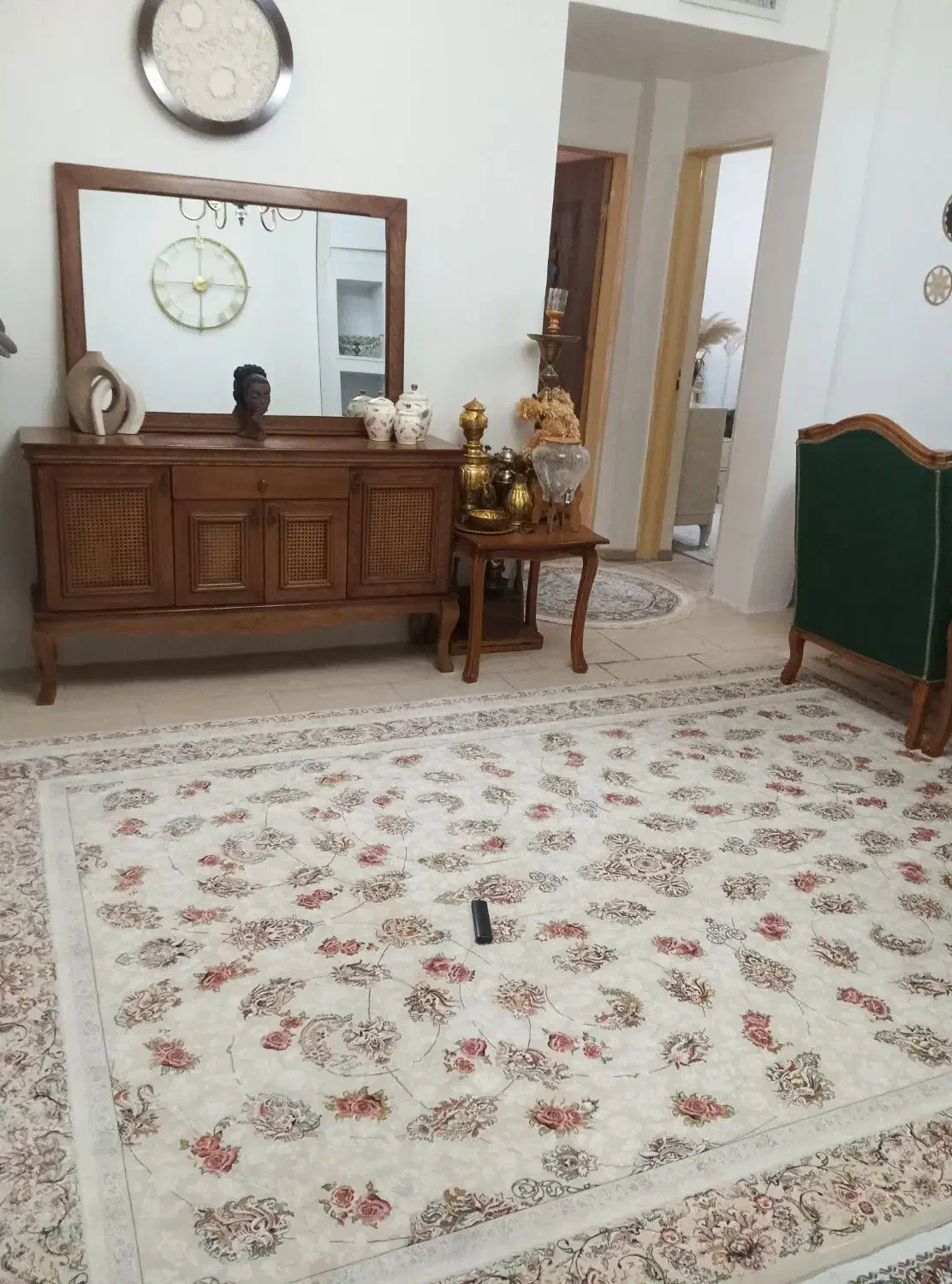 فروش دوتا فرش ۹ متری ۱۲۰۰ شانه گل برجسته|فرش|محمدیه-قزوین, |دیوار