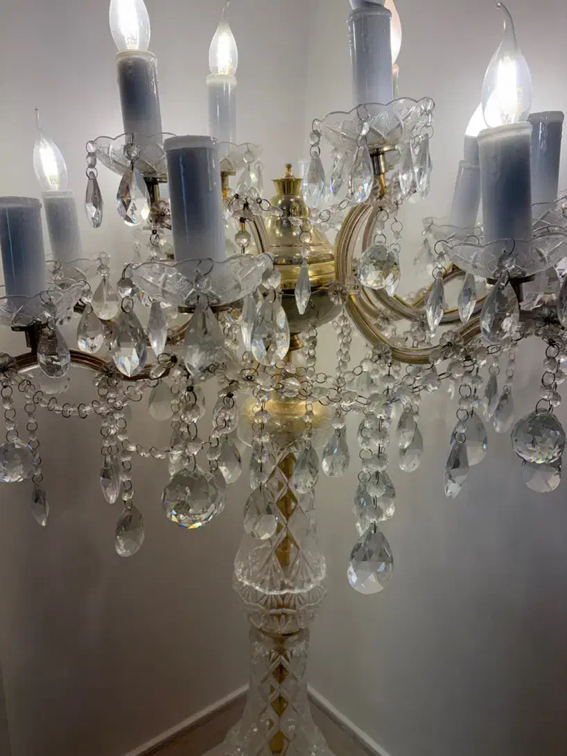 لوستر کریستال ۱۲ شاخه ،آباژور ایستاده آنتیک|لوستر و چراغ آویز|تهران, نیروی هوایی (پیروزی)|دیوار