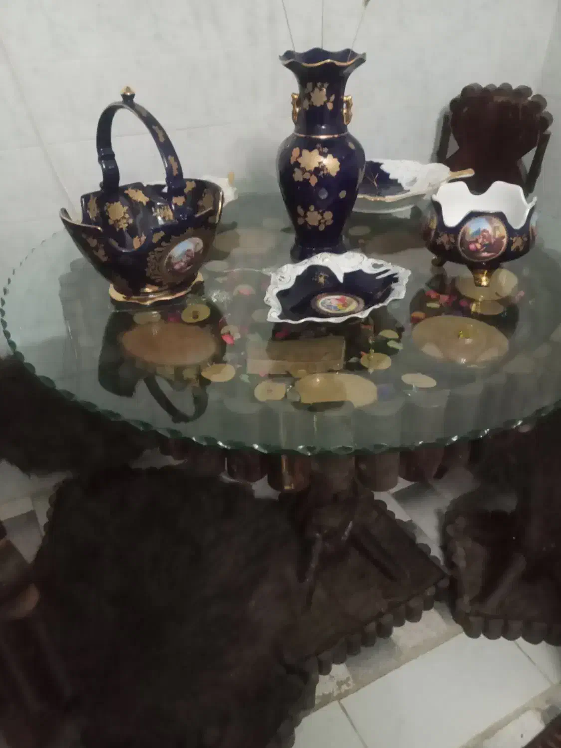 نهارخوری چهارنفره فانتزی واز چوب جنگل|میز و صندلی غذاخوری|تبریز, |دیوار