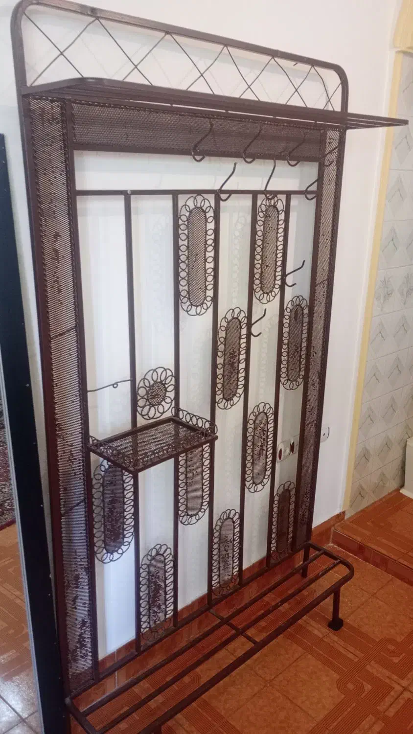 رخت آویز فلزی آینه دار|جاکفشی، کمد، دراور|بهشهر, |دیوار