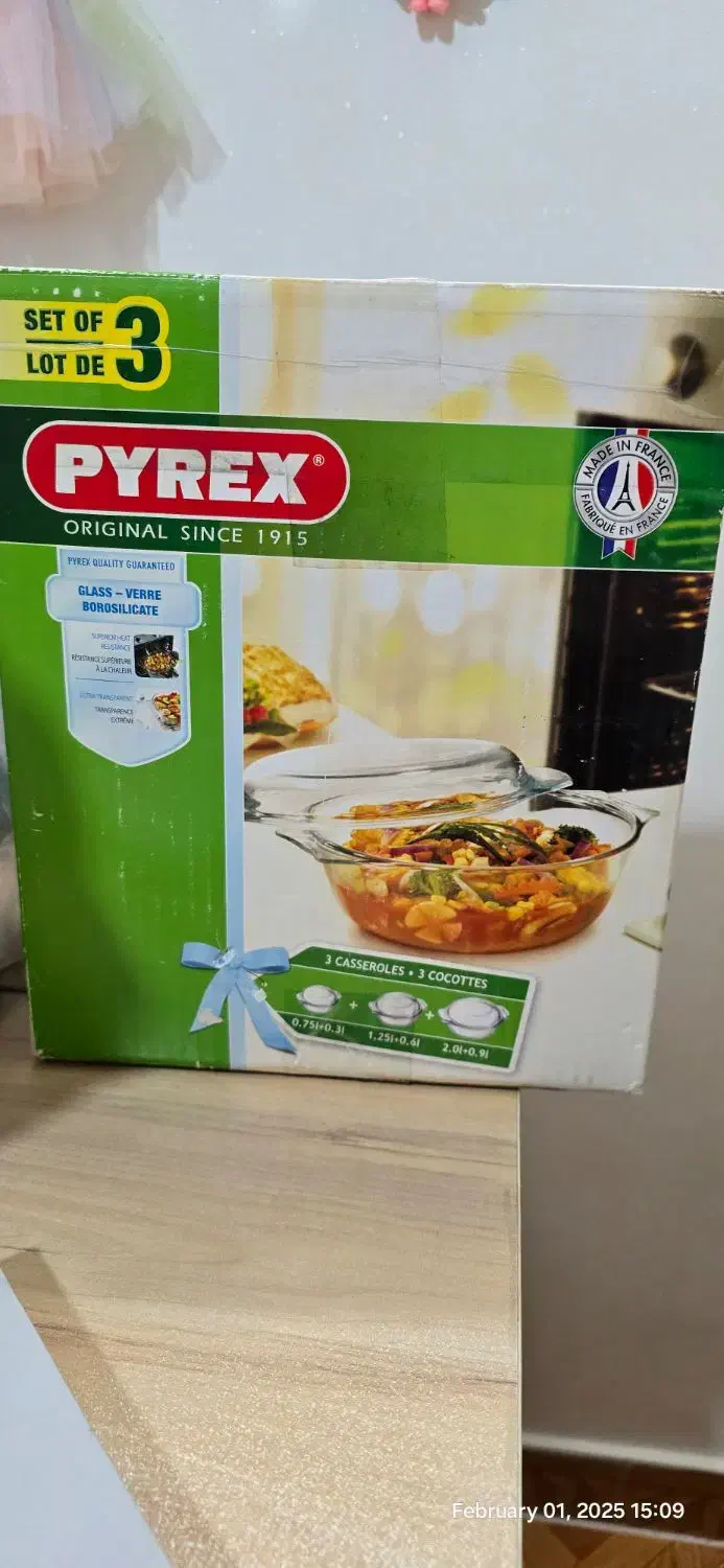 قابلمه پیرکس سه تایی|ظروف پخت‌وپز|قزوین, |دیوار