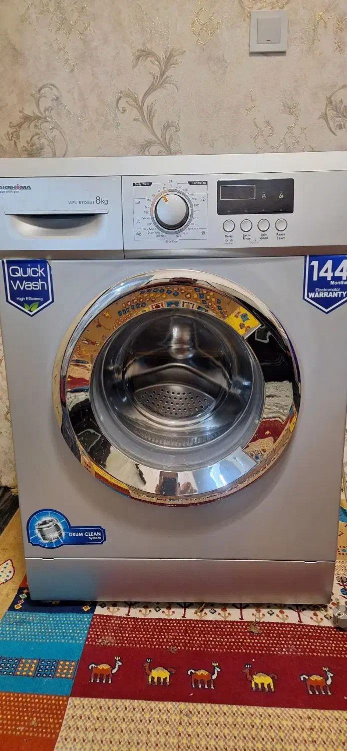 ماشین لباسشویی ۸کیلویی پاکشوما در حد|ماشین لباسشویی و خشککن لباس|مشهد, دانشجو|دیوار