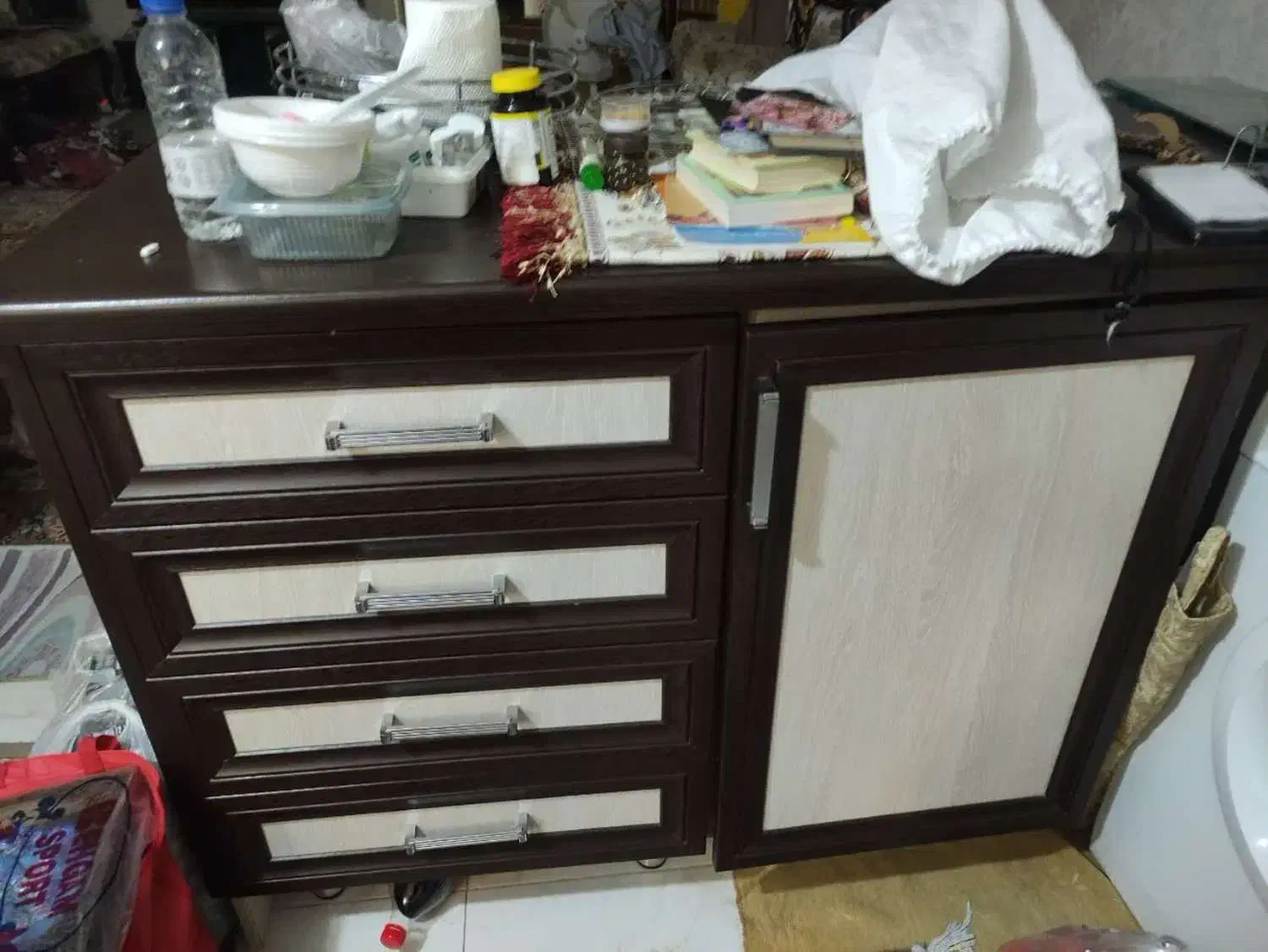 کابینت ام دی اف|آب‌چکان و نظم‌دهنده ظروف|اسلام‌شهر, شهرک مفیدی|دیوار