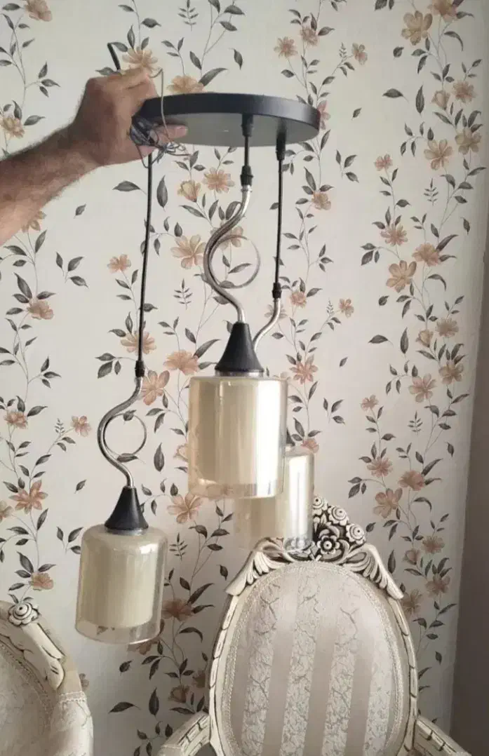 لوستر آشپزخونه سه شعله|لوستر و چراغ آویز|تبریز, |دیوار