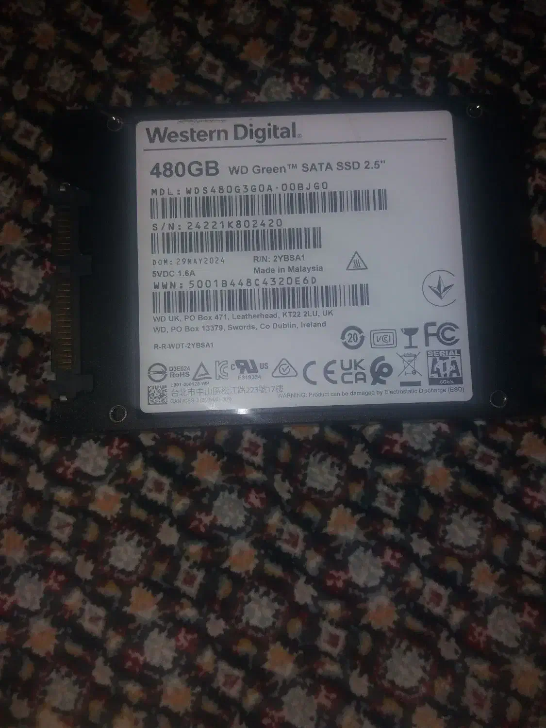 هارد ۴۸۰ گیگ وسترن در حد نو|قطعات و لوازم جانبی رایانه|اردبیل, |دیوار