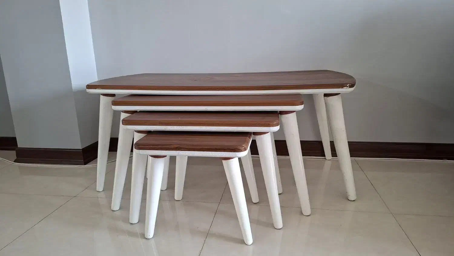 میز عسلی چوبی 4 تیکه تمیز و بدون ایراد|مبلمان خانگی و میز عسلی|گنبد کاووس, |دیوار