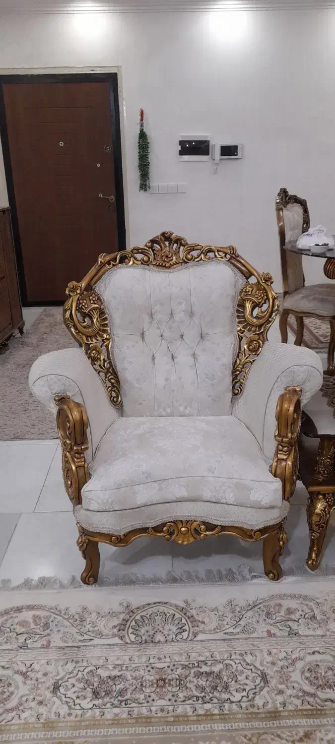 مبل چوبی استیل ۷نفره همراه ناهار خوری ۴نفره|مبلمان خانگی و میز عسلی|تهران, نعمتآباد|دیوار