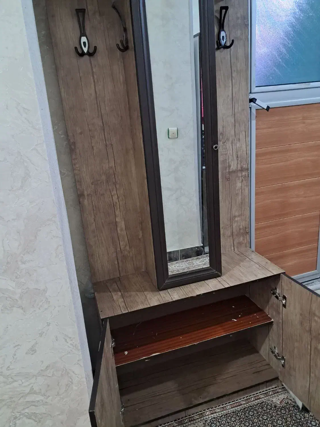 جاکفشی آینه دار و آویز لباس|جاکفشی، کمد، دراور|اردبیل, |دیوار