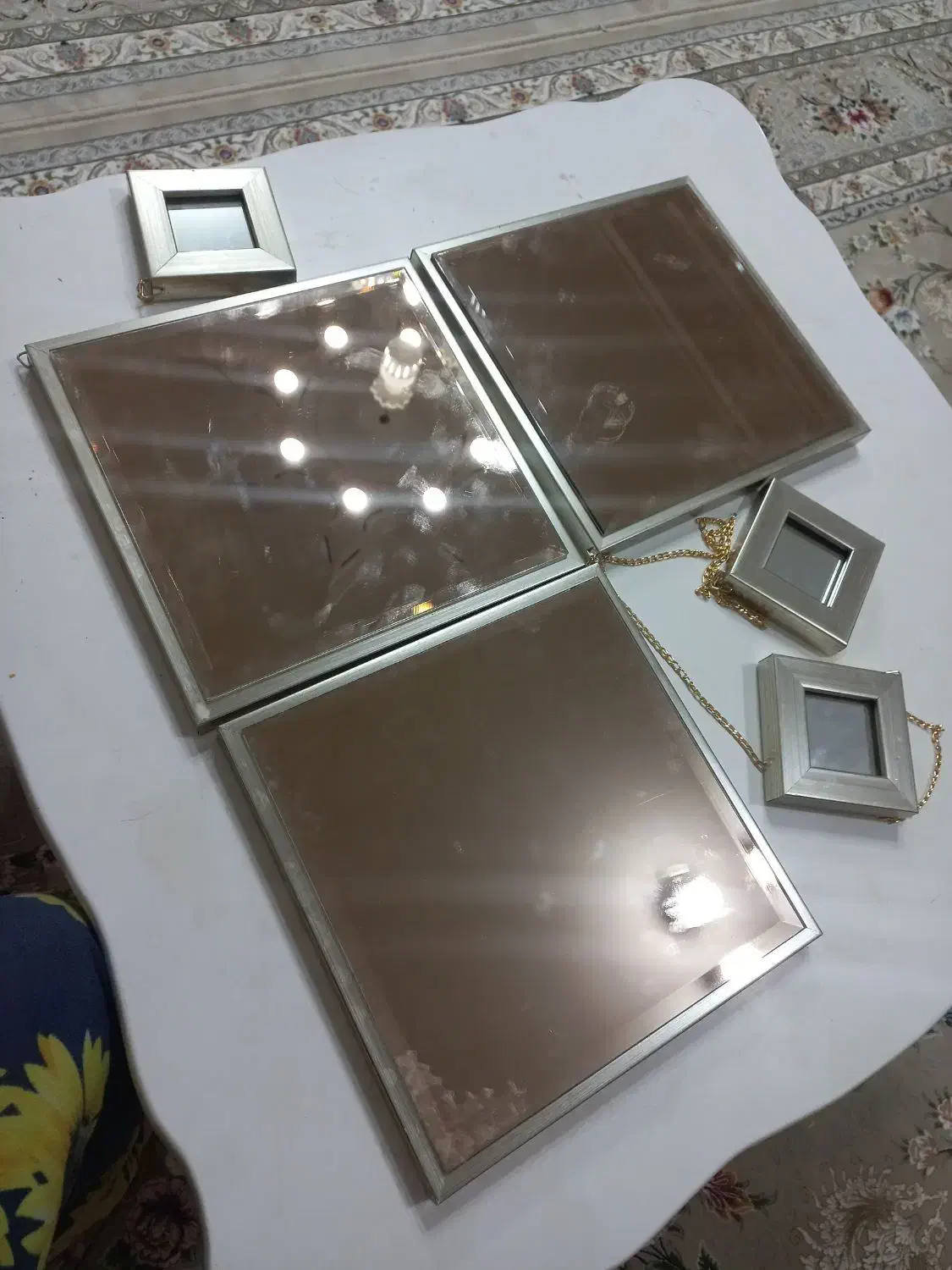 ست آینه ۳تایی شامپاینی|آینه|سنندج, |دیوار