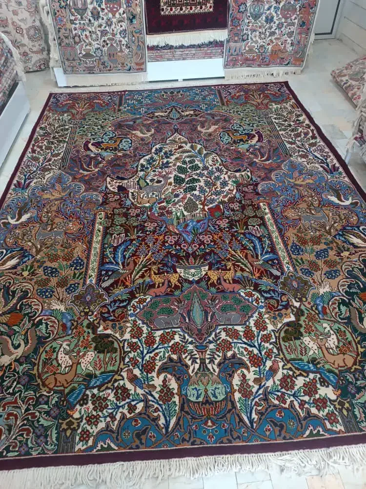 جفت 12متری طرح منظره نقشه خاصبا درود|فرش|کاشمر, |دیوار