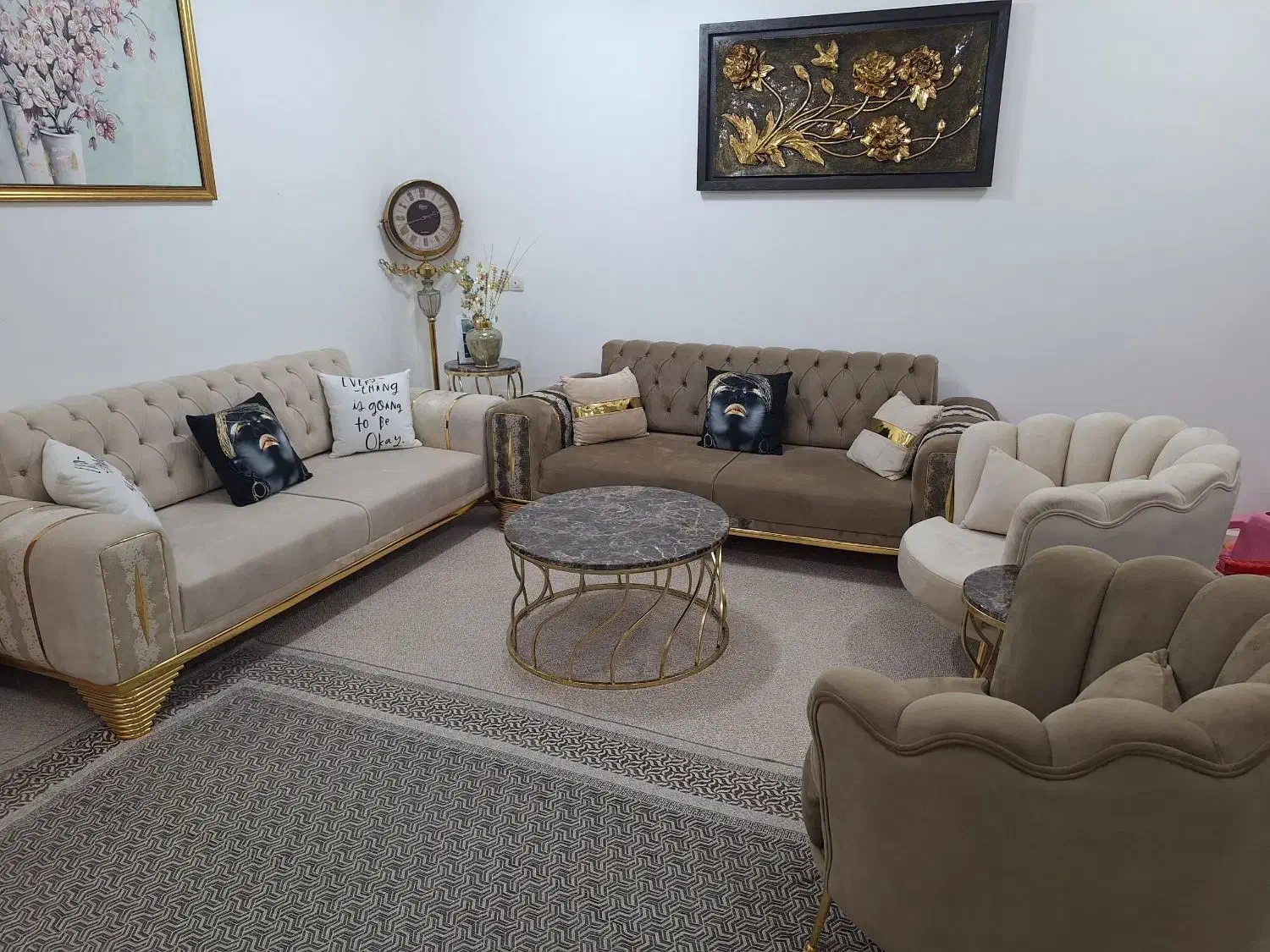 مبل ۸نفره|مبلمان خانگی و میز عسلی|شوش, |دیوار