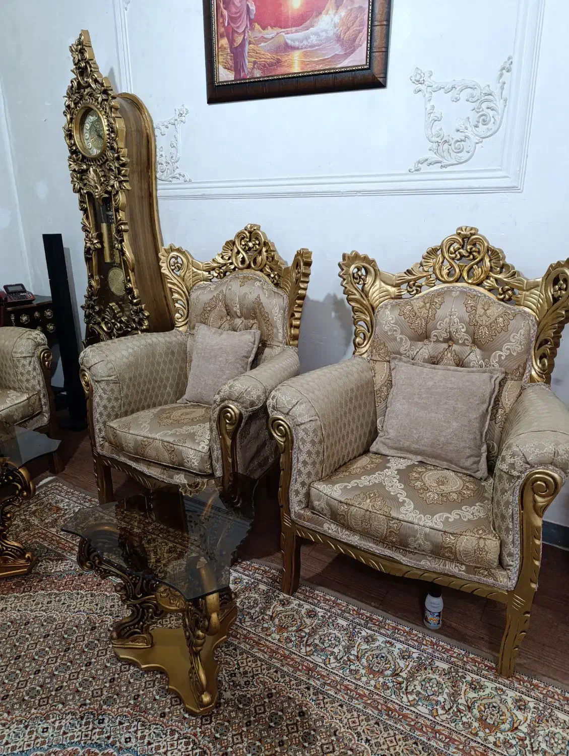 مبلمان سلطنتی 7 نفره در حدنو تمام چوب راش|مبلمان خانگی و میز عسلی|ورامین, ورامین|دیوار